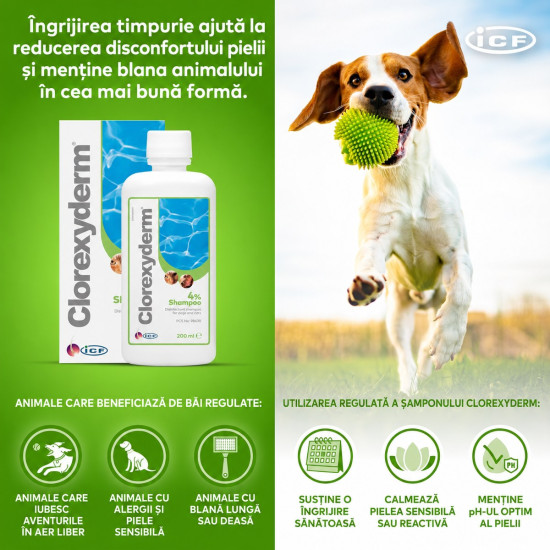 Șampon Clorexyderm 4 – Pentru Câini și Pisici – 250 ml